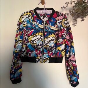 Comic Pop Art Women's Bomber kidcore Jacket- L